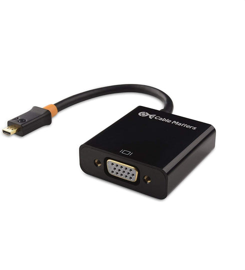 Cable Matters Micro HDMI to VGA Adapter (Micro HDMI to VGA Converter) in Black...