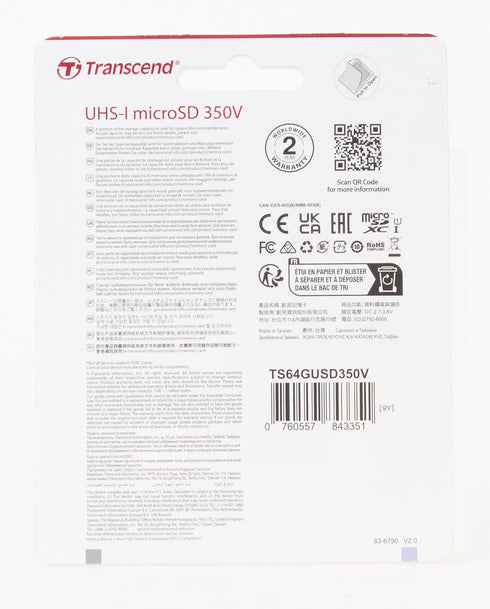 Transcend TS64GUSD350V 64GB UHS-I U1 Micro SD Memory Card...