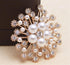 Pearl Flower Brooch Pin Shining Round Flower Brooches Crystal Brooch Pin For Women Brooch Pin Lapel Pin Accessories Fashion Wedding Bouquet Dress ...
