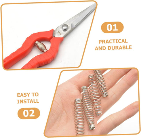 12pcs Garden Shears Spring Hand Pruners Stainless Steel Scissors Plant Clippers Tree Trimmer Springs Trimming Scissors Springs Garden Pruner Sprin...