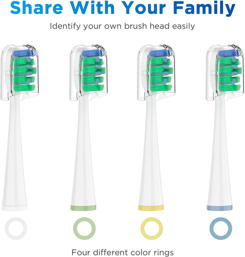 Replacement Brush Heads for 2023 Waterpik Sensonic Toothbrush, with Covers, Compact, White, 4 Count...