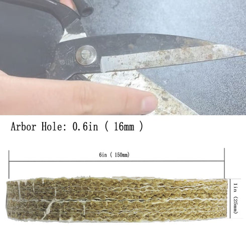 ?????????????? 6'' x 1'' Spiral Sewn Rigid Sisal Buffing Wheel - 5/8 Inch Arbor Hole Rigid Sisal Buffing Polishing Wheel for Bench Grinder, Die Gr...