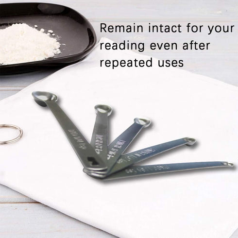 1Pack Mini Measuring Spoons Set, Heavy Duty Stainless Steel Teaspoon for Cooking and Baking, Suitable for Small Amount of Dry or Liquid Ingredient...