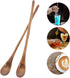Operitacx 6 Pcs Wooden Spoons, Long Handle Wooden Mixing Spoons Bulk, Long Spoon Tea Spoons For Honey Spoon Mixing Stirring Eating Cooking...