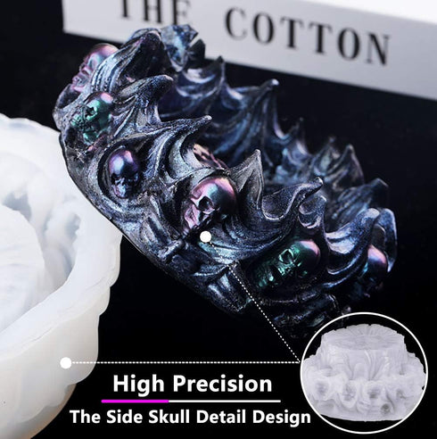Resin Mold, Silicone Ashtray Mold Halloween Skull DIY Craft Gift Epoxy Resin Casting Molds Keletons Jewelry Storage Mould for Party, Home Decorati...