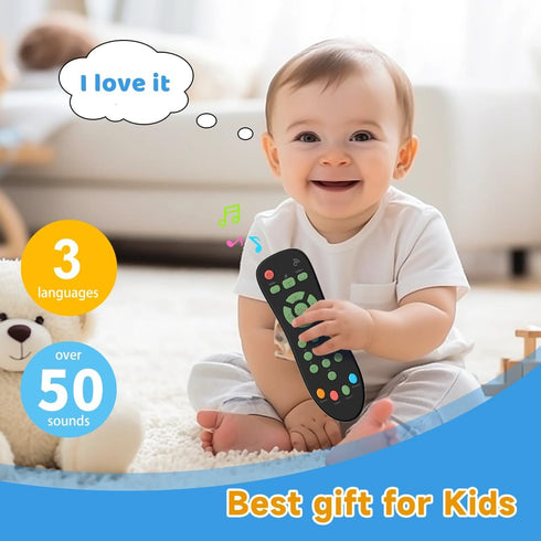 Baby TV Remote Control Toy with Light and Sounds, Kids Musical Early Education Learning Realistic Toddler Remote Toys for Preschool Infant Toddler...