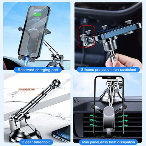 OATSBASF Upgrade Gravity Car Phone Mount,Long Arm Dashboard Windshield Car Phone Holder Strong Suction Anti-Shake Stabilizer Phone Car Holder Comp...