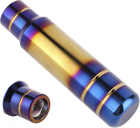 Fydun Car Gear Shift Knob 5.1in Aluminum Interior Decoration Gear Shift Knob Shifter Burnt Blue with 3 Adapters Universal Accessories for Car...