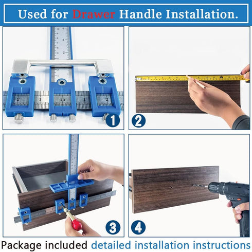 King&Charles Cabinet Hardware Jig, Cabinet Handle Jig with Automatic Center Punch, Cabinet Jig for Handles and Pulls on Drawers/Cabinets, Cabinet ...