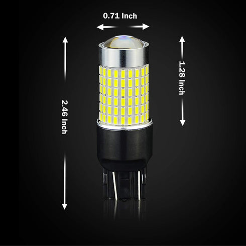 JDM ASTAR Extremely Bright 144-EX Chipsets 7440 7441 7443 7444 992 White LED Bulbs with Projector For Backup Reverse Lights...