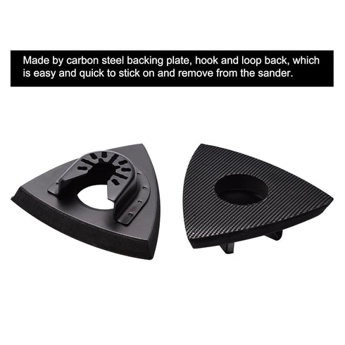 136Pcs Oscillating Tool Sanding Pad Kit, Contains 6Pcs Triangle Sanding Pads and 130Pcs Multitool Sandpaper, 60 80 100 120 240 Grits Oscillating M...