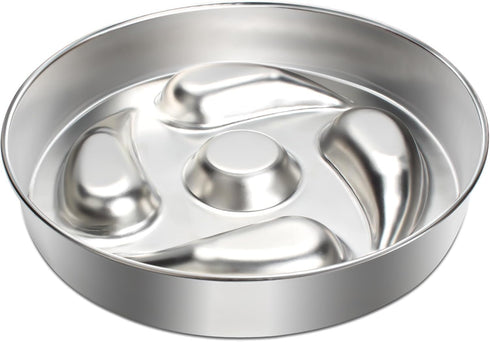 1Pack Slow Feeder Dog Bowls for Medium to Big Dogs - 3 Cup Capacity, Dual-Design for Dry and Wet Food, 304 Stainless Steel, Anti-Slip Base - Preve...
