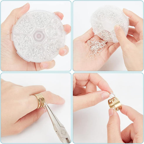 PandaHall Elite 1 Box Iron Split Rings Double Loop Jump Ring Diameter 4-10mm for Jewelry Making Silver...