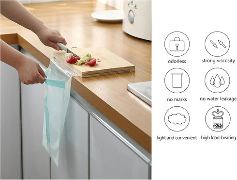 60pcs Easy StickOn Disposable Car Trash Bags,Waterproof Garbage Bags,Durable Kitchen Storage...