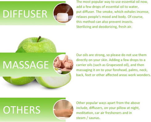 Rainbow Abby 2-Pack Apple Essential Oil, Pure, Undiluted, Therapeutic Grade - 2x10 mL...