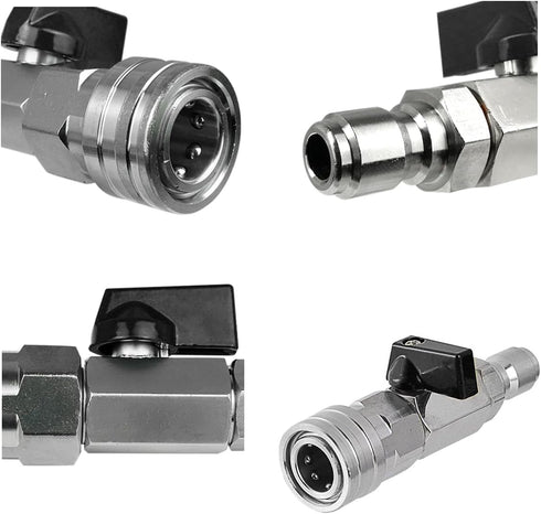 High Pressure Washer Ball Valve Kit 1/4 NPT Quick Connector 4500 PSI for Power Washer Hose...