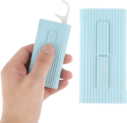 Portable Dental Floss Case Automatic Dental Floss Pick Organizer Case Travel Flosser Dispenser Storage Case Refillable Holder Boxes with 10 Floss ...