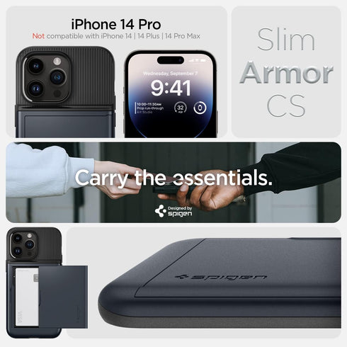 Spigen Slim Armor CS Designed for iPhone 14 Pro Case (2022) - Metal Slate......