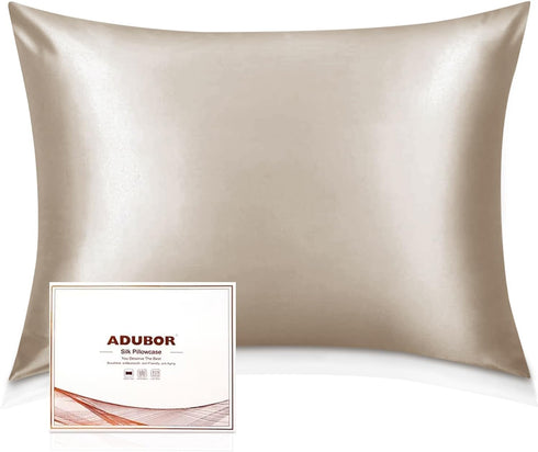 Adubor Silk Pillowcase - Mulberry Silk Pillow Case, 23 Momme 6A Grade Fibers, 900 Thread Count, Silk Pillow Cases for Hair and Skin Health, with H...