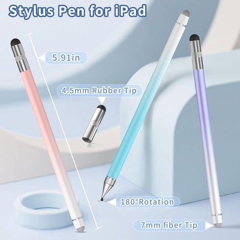 Stylus (3 Pcs), 3-in-1 Stylus Pen for Touchscreen, High Precision and Sensitivity, Compatible with iPhone/Android Tablets and All Touch Screens...