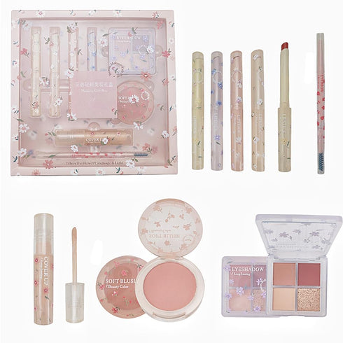 Makeup Kit for Women 8 Pieces Makeup Sets, 4 Color Lipsticks& Eyeshadow, Eyebrow Pencil, Concealer, Blush Palette 8Pcs Gift Box Makeup Bundle Valu...