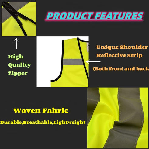 High Visibility Kids Safety Vest,Toddler Safety Vest,Reflective Vest Kids,Toddler Construction Vest For Cycling &Running...