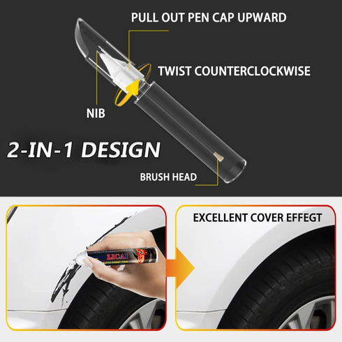 Pure White Touch Up Paint For Cars, Automotive White Car Paint Pen Scratch Repair Two-In-One Touch Up Paint, Premium Car Scratch Remover for Deep ...