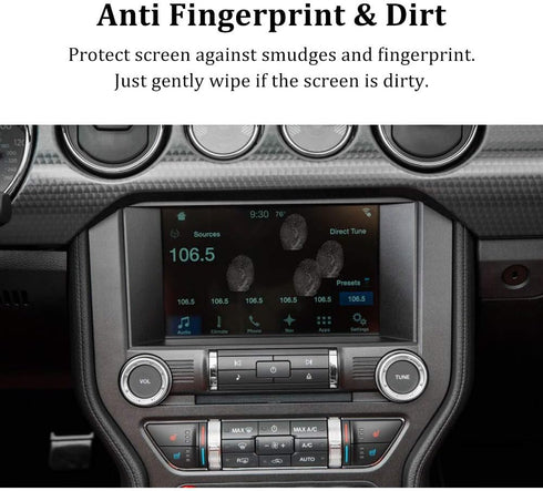 For Ford Mustang Screen Protector, 8 Inch Tempered Glass Protective Film for Ford MUSTANG ECOBOOST GT FASTBACK BULLITT SHELBY GT350 GT350R Screen ...