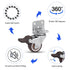 Side Mount Casters Set of 4 with Brake,1.25inch L-Shape TPR Plate Casters,Small Wheels for Furniture Wheels, Baby Bed, suitcase,Cabinet Wheels,Tab...