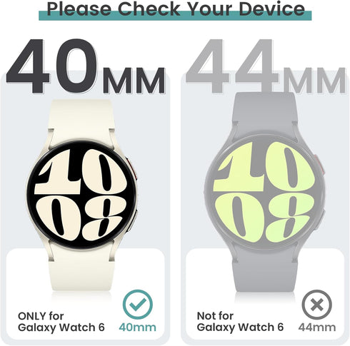 Tensea [5+5Pack for Samsung Galaxy Watch 6 Screen Protector Case 40mm Accessories, Hard PC Bumper & HD Anti-Fog Tempered Glass Protective Film, Fa...