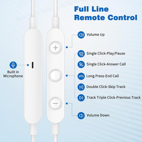 USB C Wired Headphones for Samsung Galaxy S24 S23 Ultra S22 S21, HiFi Stereo Type C Earbud Magnetic Earphone Microphone Volume Control for Apple i...