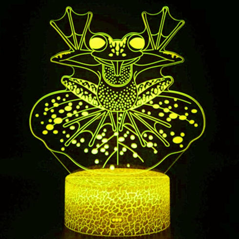 3D Frog Night Light Table Desk Optical Illusion Lamps 7 Color Changing Lights LED Table Lamp Xmas Home Love Birthday Children Kids Decor Toy Gift...