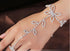 yueton Rhinestone Leaf Hand Harness Bracelet Bangle Fashion Ankle Bracelet Anklet with Chain Link Finger Ring for Women Sandals Beach Foot Jewelry...