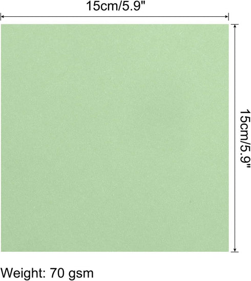 MECCANIXITY 100 Sheets Origami Paper Double Sided Light Green 6x6 Inch Square Sheet for Art Craft Project, Beginners, Gifts Decor...