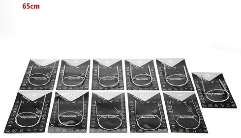 Circular Knitting Needle, 11pcs 43/65/80cm Stainless Steel Multi-size Circular Knitting Needle Weave Kit Handcraft Sweater Weave Needle Crochet Ho...