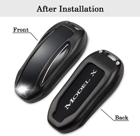 QBUC for Tesla Key Fob Cover with Keychain Compatible with Tesla Model X Keyless Protection Case Smart Remote Accessories (Black)...