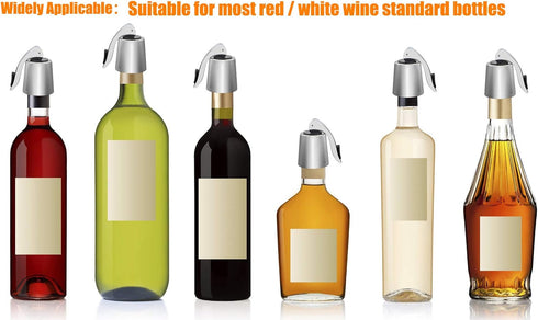 3 Pack Stainless Steel Wine Stoppers, Reusable Wine Bottle Stopper Sealer with Silicone Plug, Beverage and Wine to Keep Fresh, Ideal Gift for Wine...