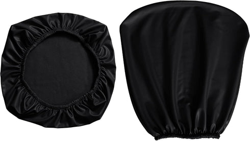 FORCHEER Split Office Chair Cover Waterproof PU Elastic Covers 2 Piece for Desk Computer Chair Slipcover Stretchable-Black...
