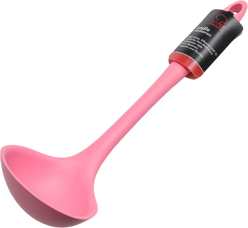 Chef Craft Premium Silicone Cooking Ladle, 11.25 inch, Pink...