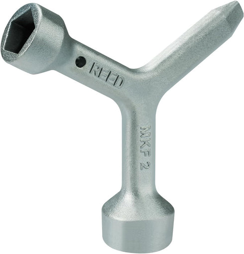MKF2 Meter Curb Box Key - Fits Standard & Large Pentagon Bolts, Heavy-Duty Silver Shut Off Tool for Water Meter Box & Valve Key - 5.5 Inches...