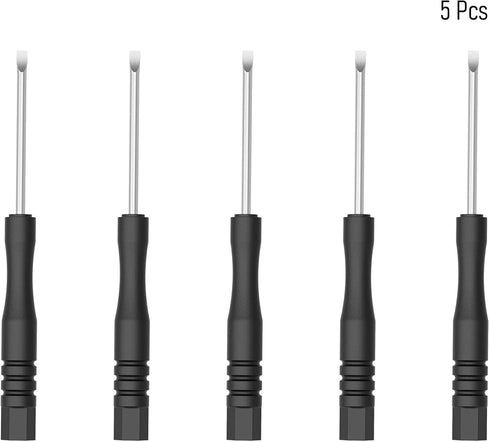 5PCS Mini Slotted Screwdriver, 3mm Flat Head for Watch Eyeglasses Electronics Toy Repair, Non-magnetic, 3.15"(80mm) Total Length (Black Handle)...