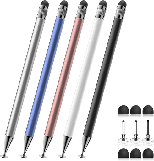 Stylus (5 Pcs), 2-in-1 Stylus Pen for Touch Screen, High Precision and Sensitivity, Suitable for iPhone/ipad/Android Tablets, Compatible with All ...