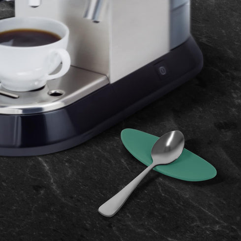 Carrotez Small Silicone Coffee Spoon Rest 2 pcs (0.2" x 1.6" x 3.74"), Spoon Holder Flexible almond-Shaped for Next to Coffee Maker - Kitchen Uten...