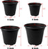 24pcs 3 4 5 6 Inch Nursery Pots Variety Pack, Flexible Plastic Plant Pots with Drainage Holes, Round Nursery Pot for Plastic Plants, Black Flower ...