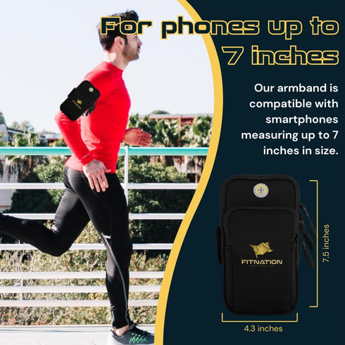 Arm Band for Phone for Running – Water Resistant Phone Running Phone Holder – Adjustable Belt Cell Phone Wallet (Black)......