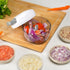 Manual Food Processor Vegetable Chopper 2.3 Cup Small Mini Hand Pull String Onion Chopper Garlic Mincer Cutter with 3 Stainless Steel Blades - Whi...