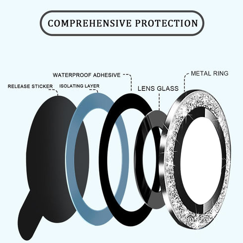 Camera Lens Protector for iPhone 14 PRO/iPhone 14 Promax Bling Diamond Camera Cover Tempered Glass Screen Protector Rear Camera Decorations Access...
