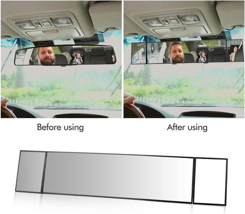 MIAOKE Rear View Mirror, 15-inch Clip on Rearview Mirrors, Wide Angle Curved Rearview Mirror, Interior Blind Spot Mirrors for Car...