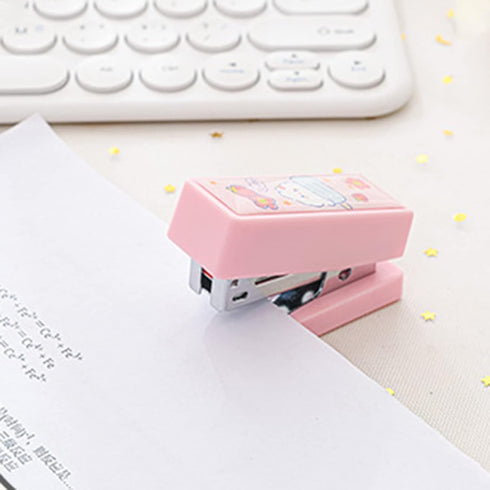1 Set Pink Mini Stapler with No.12 Staples, Cute Rabbit Pattern Desktop Stapler, Staple Remover, Bookbinding Machine for Paper Clips Staplers for ...