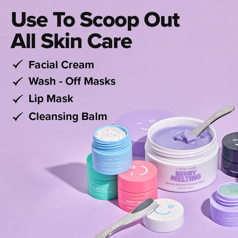 I DEW CARE Skincare Multi-functional Applicator - Get The Scoop | Stainless Steel Makeup Spatula Spoon, Beauty Mini Spoon Tool for Cream, Lip Balm...